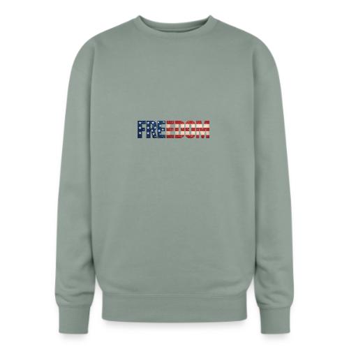 Freedom American Flag Distressed Patriotic Shirt - Oversized Crewneck Sweatshirt