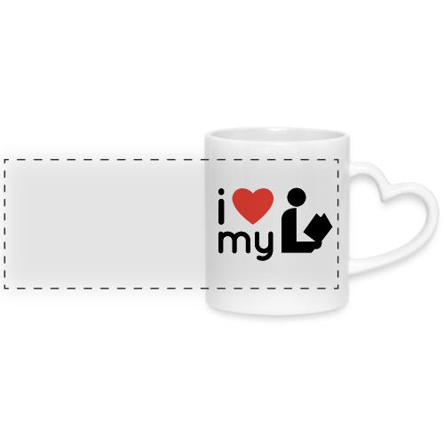 I Love My Library - Mug with Heart Handle