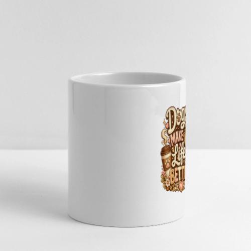 Dogs Make Life Better | Faux Embroidery Style - Mug with Heart Handle