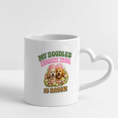 My Doodles Favorite Thing Is Bacon - Mug with Heart Handle
