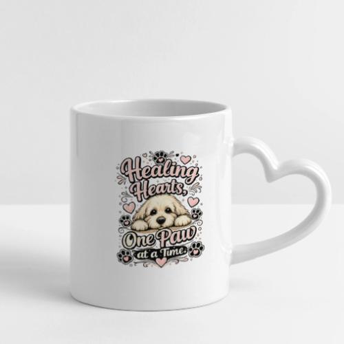 Healing Hearts, One Paw at a Time - Mug with Heart Handle
