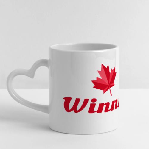 Winnipeg with two red maple leaves - Mug with Heart Handle