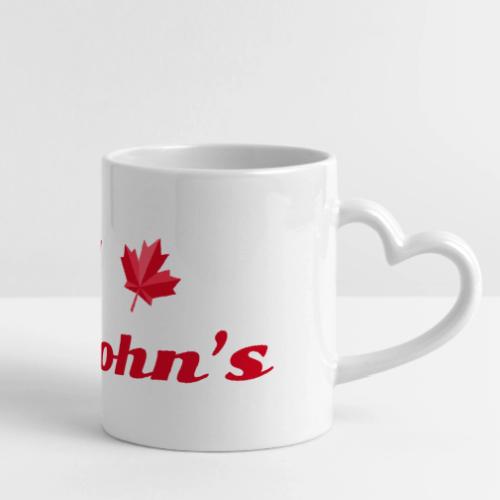 St. John's with two red maple leaves - Mug with Heart Handle