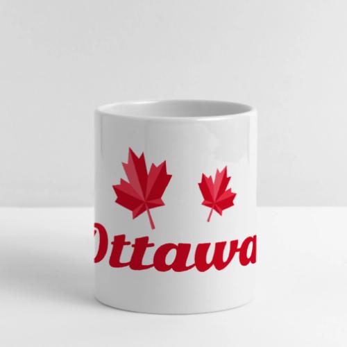 Ottawa with two red maple leaves - Mug with Heart Handle