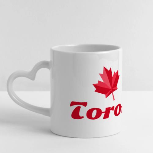 Toronto with two red maple leaves - Mug with Heart Handle