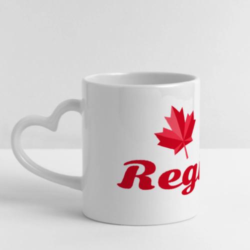 Regina with two red maple leaves - Mug with Heart Handle