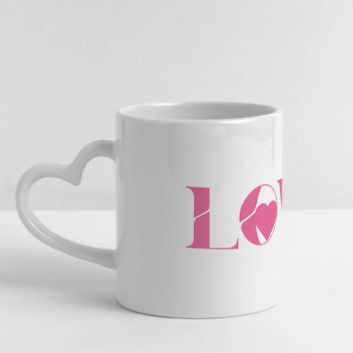 Pink love mug - Mug with Heart Handle