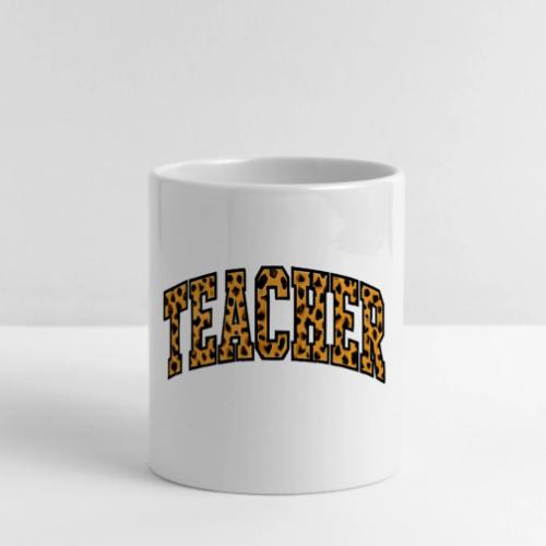 Leopard Print Teacher Typography - Mug with Heart Handle