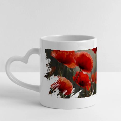 Remembrance Day with poppies - Mug with Heart Handle