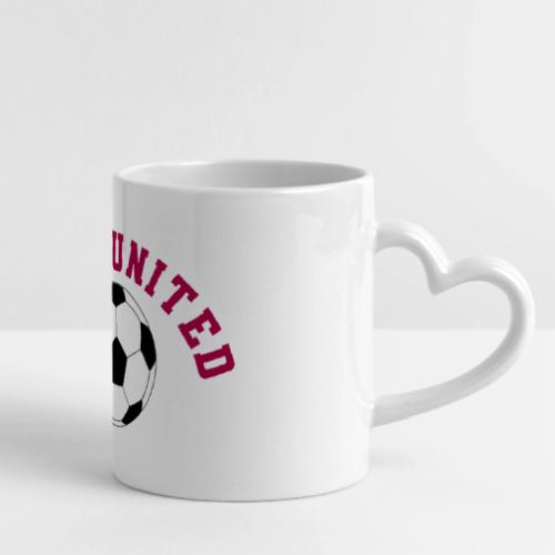 Team United Soccer Ball Sports Design - Mug with Heart Handle