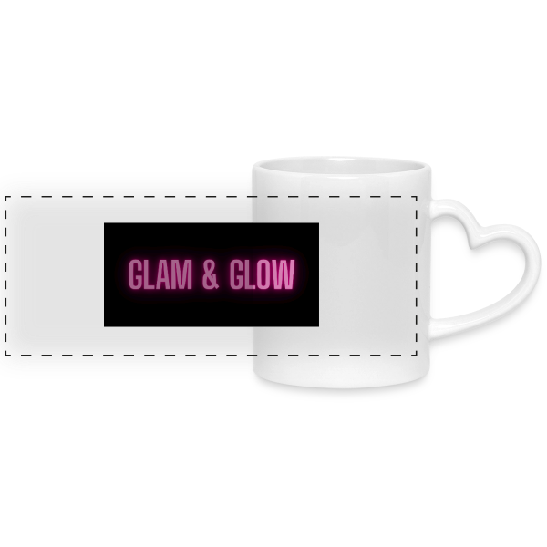 Glam Glow Black - Mug with Heart Handle