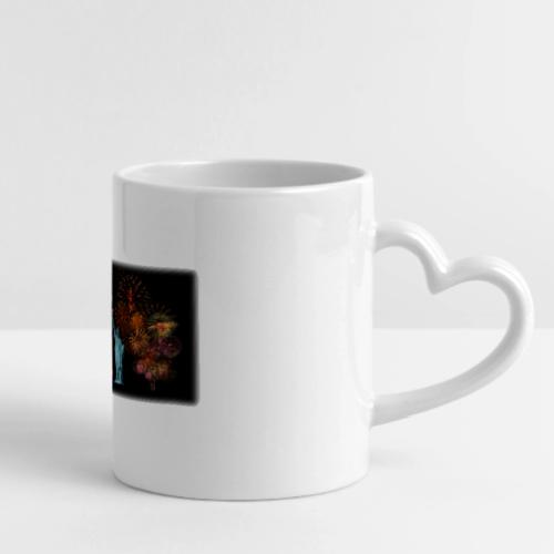1776 - 2026 - 250 Years USA | Fireworks - Mug with Heart Handle