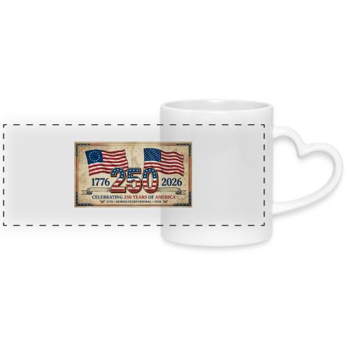USA 250th Anniversary Flags Emblem - Mug with Heart Handle