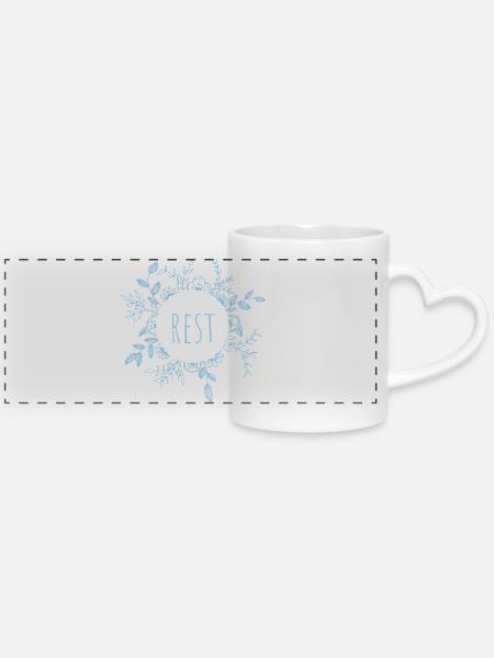 Rest - Mug with Heart Handle - white