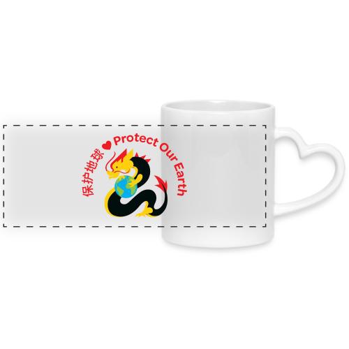 Kindness Dragon with Earth - Red - Mug with Heart Handle
