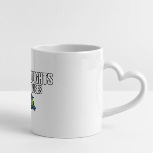 No Thoughts Just Vibes Funny Frog Shirt - Mug with Heart Handle