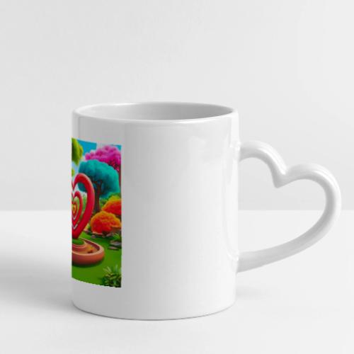 Triple heart landscape, nature, love, happiness - Mug with Heart Handle