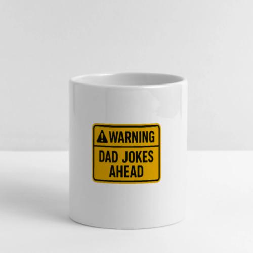 Fathers Day Gift Warning Dad Jokes Ahead T-Shirt - Mug with Heart Handle