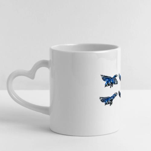 Silver Blue Jay Flight Stages - Mug with Heart Handle
