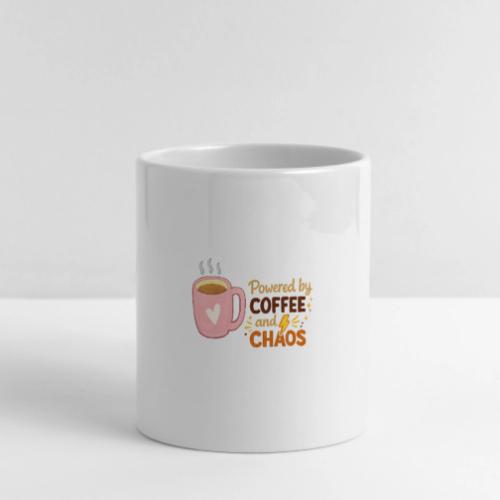 Powered by Coffee and Chaos - Mug with Heart Handle