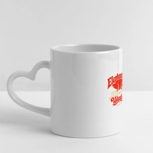 Retro Elephant Bee My Valentine Cute Couple - Mug with Heart Handle