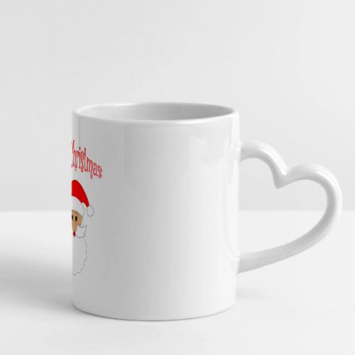 Merry Christmas Coffee Mug - Classic Santa Gift - Mug with Heart Handle