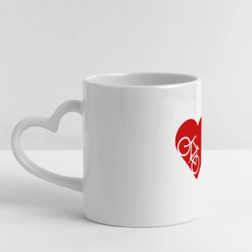 Bike in heart - Mug with Heart Handle
