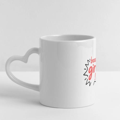 Boss Girl Bold Feminist Statement - Mug with Heart Handle