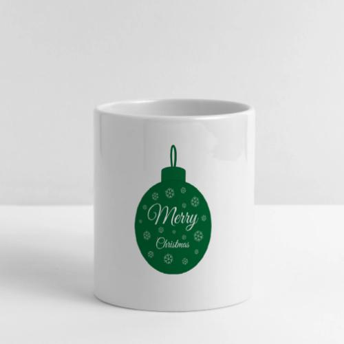 Christmas Ornament Mug - Festive Green Bauble Cup - Mug with Heart Handle