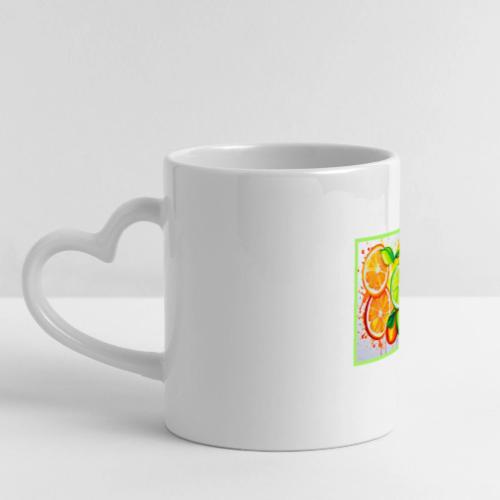 Neon Chaos Liquid Color Explosion - Mug with Heart Handle