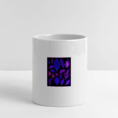 Neon Leaves in Pink and Purple Hues - Mug with Heart Handle