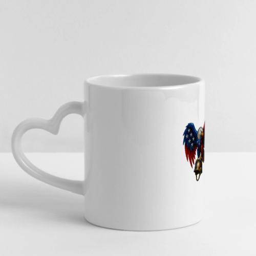 American Flag Bald Eagle - Helmet - Mug with Heart Handle