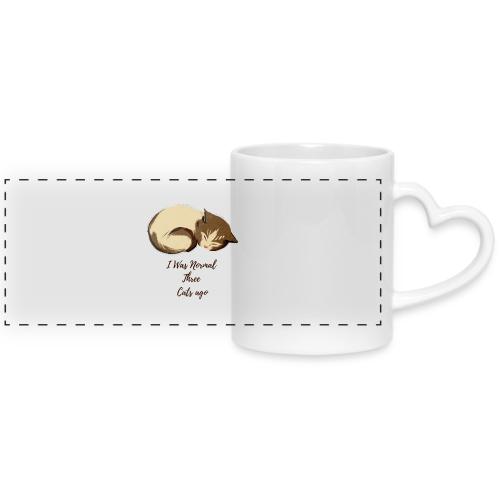 I Was Normal Three Cats Ago Funny Cat T-Shirt - Mug with Heart Handle