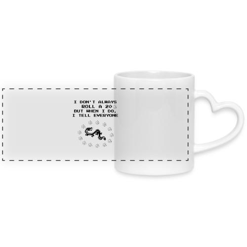 I Don't Always Roll a 20 D&D T-Shirt | Retro 8-Bit - Mug with Heart Handle