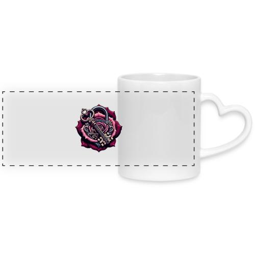 You Hold the Key to My Heart Rose Lock T-Shirt - Mug with Heart Handle