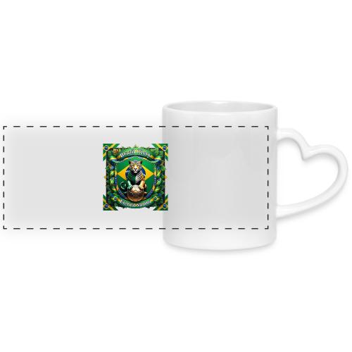 Brazil Jaguar Glory T-Shirt, Flag Pride Badge Gift - Mug with Heart Handle