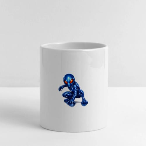 Blue Alien Crouch - Mug with Heart Handle