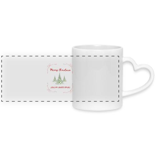 Beautiful Green Christmas Tree Graphic - Mug with Heart Handle