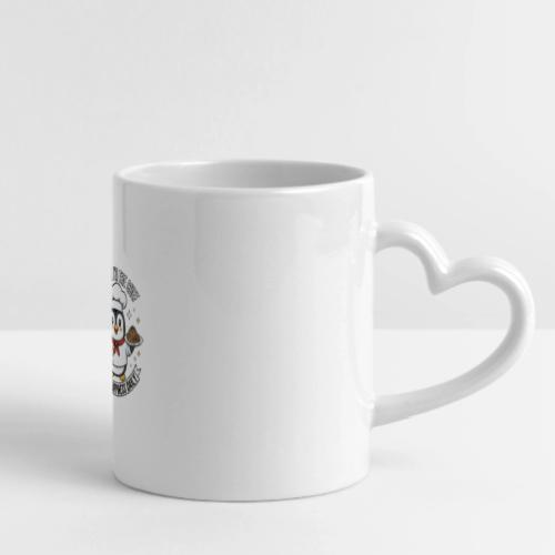 cute Penguin Chef-Funny Cartoon Daily Happiness - Mug with Heart Handle
