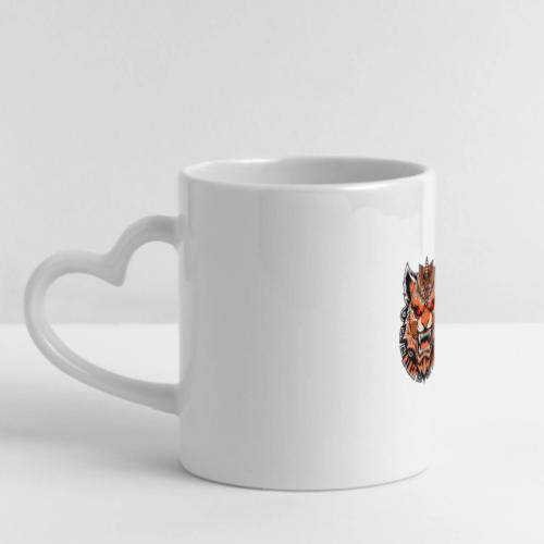 Tribal Demon Wolf Mask - Mug with Heart Handle