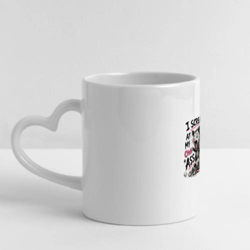 Funny Opossum Screaming Graphic Tee - Mug with Heart Handle