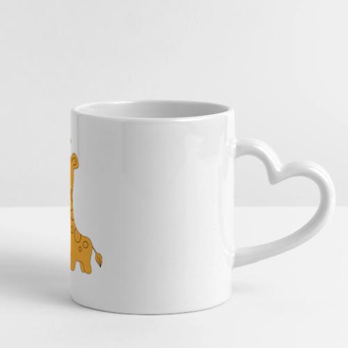 Playful Baby Giraffe - Infant Gear and Tea Cup - Mug with Heart Handle