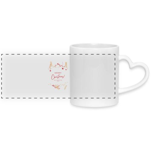Merry Christmas Typography Design - Mug with Heart Handle