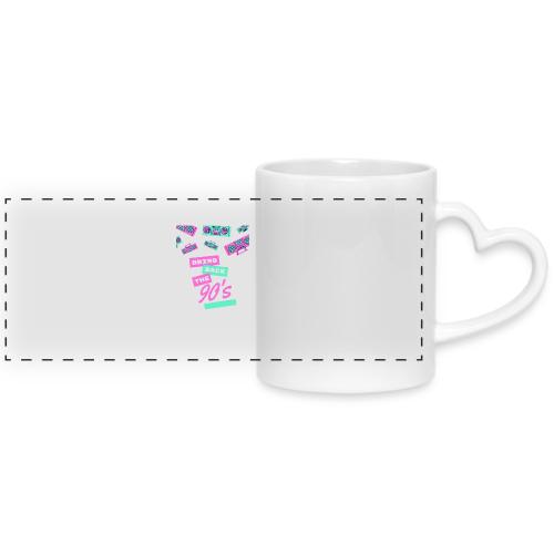 Bring Back The 90s Nostalgia Design| Retro 90s Art - Mug with Heart Handle