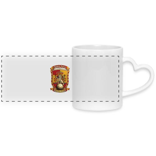 Spain Lion Fury T-Shirt, Spanish Crest Gift - Mug with Heart Handle