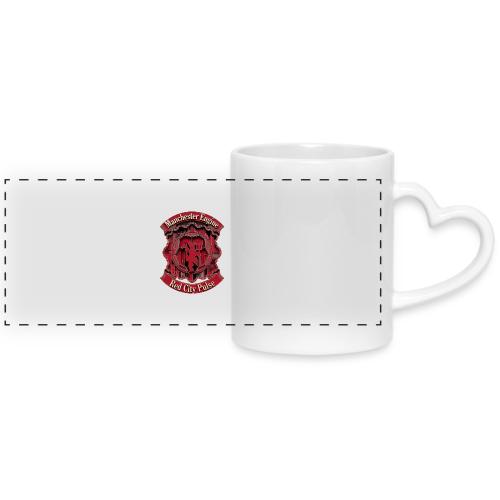 Red Manchester T Shirt, Red Soccer City Pride Gift - Mug with Heart Handle