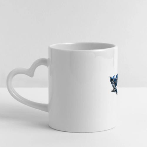 Silver Blue Jay Open Wing Perch - Mug with Heart Handle