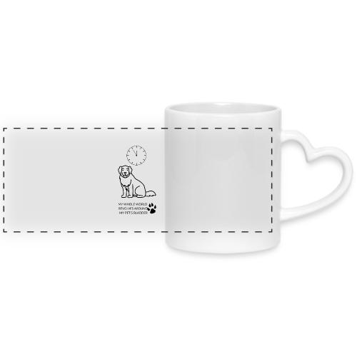 My Pet's Bladder World T-Shirt | Funny Dog/Cat Own - Mug with Heart Handle