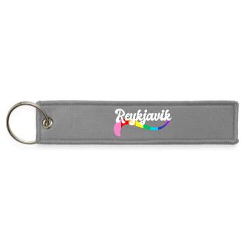 Reykjavik Iceland Europe Pride Proud Queer March - Jet Tag Keychain - gray - Front