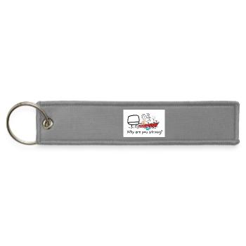 Why Are You Striving? | Holy Spirit Illustration  - Jet Tag Keychain - gray - Front